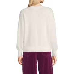 Womens Drifter Drop Shoulder Placed Jacquard Crew Neck Sweater