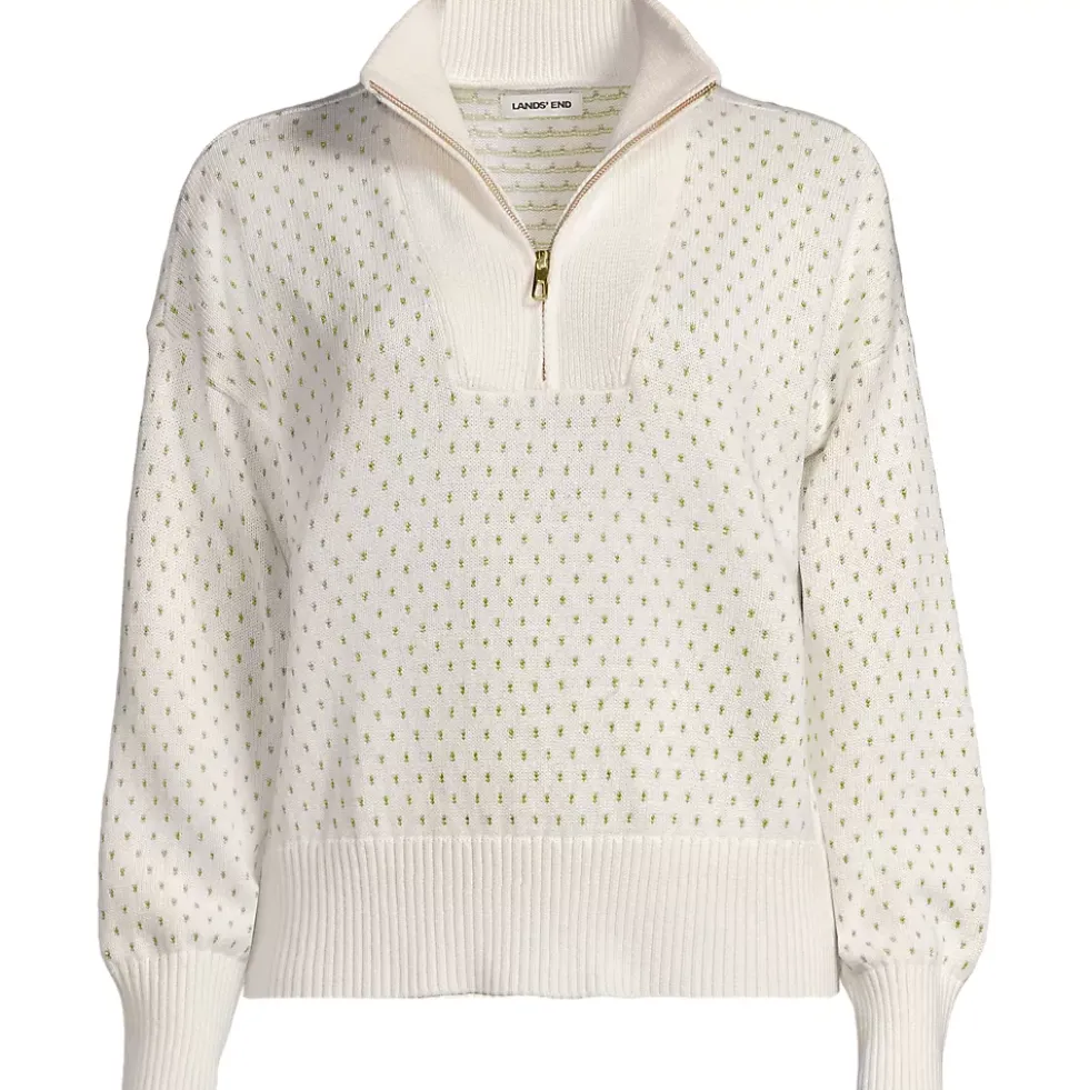 Women's Drifter Floatback Jacquard Quarter Zip Sweater