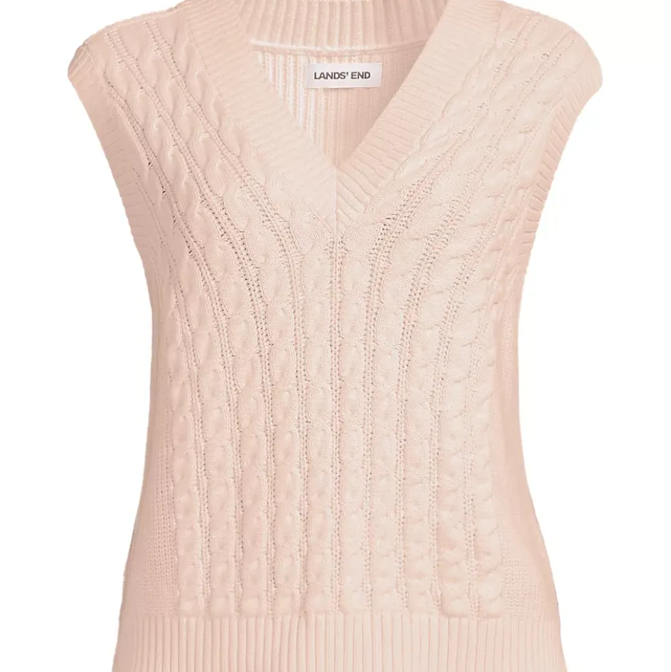 Women's Drifter Modern Cable V Neck Vest Sweater