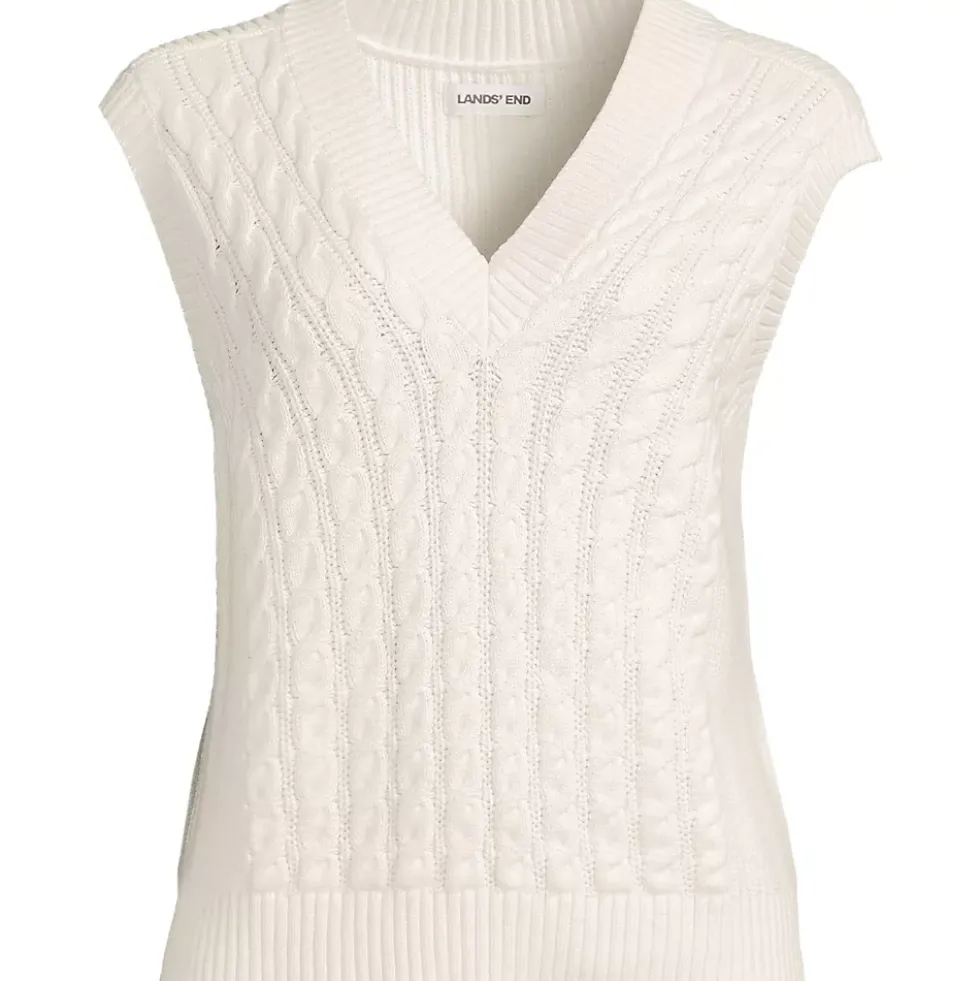 Women's Drifter Modern Cable V Neck Vest Sweater