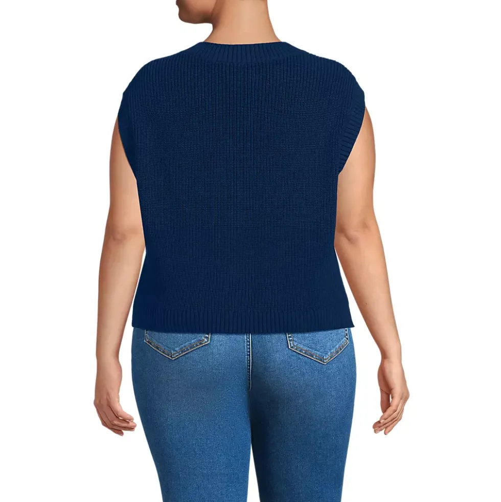 Women's Drifter Modern Cable V Neck Vest Sweater