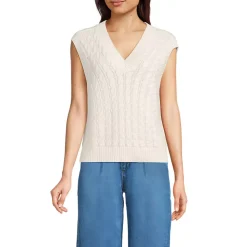 Women's Drifter Modern Cable V Neck Vest Sweater