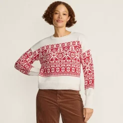 Women's Drifter Placed Jacquard Jersey Crew Neck Sweater