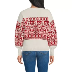 Women's Drifter Placed Jacquard Jersey Crew Neck Sweater