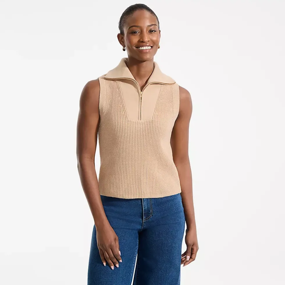 Women's Drifter Quarter Zip Vest Sweater