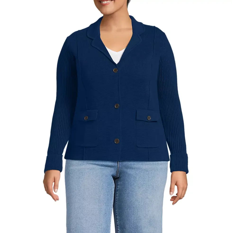 Women's Drifter Ribbed Collared Blazer Sweater