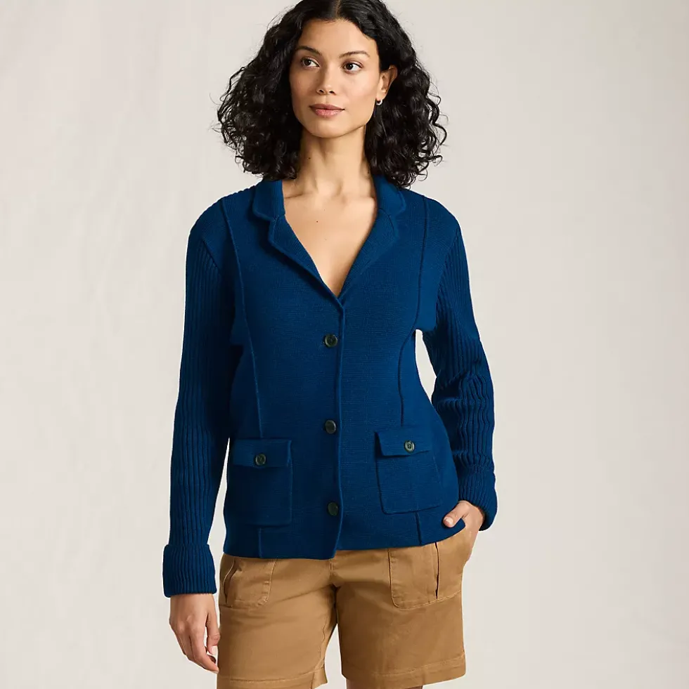 Women's Drifter Ribbed Collared Blazer Sweater