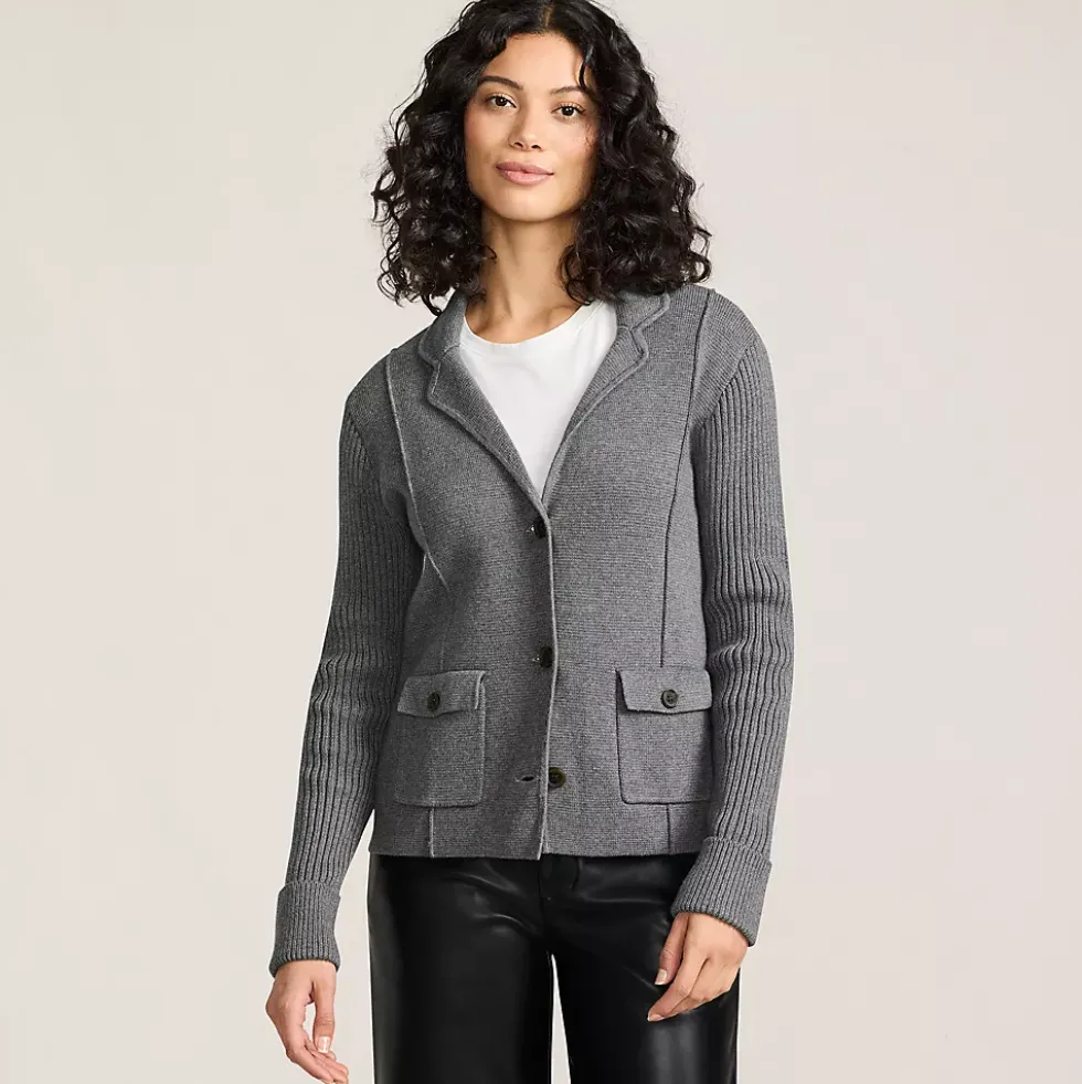 Women's Drifter Ribbed Collared Blazer Sweater