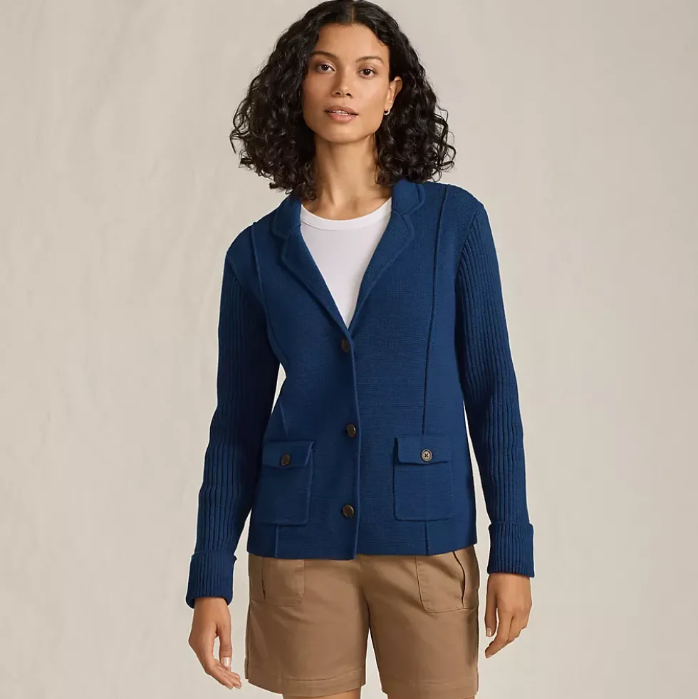 Women's Drifter Ribbed Collared Blazer Sweater