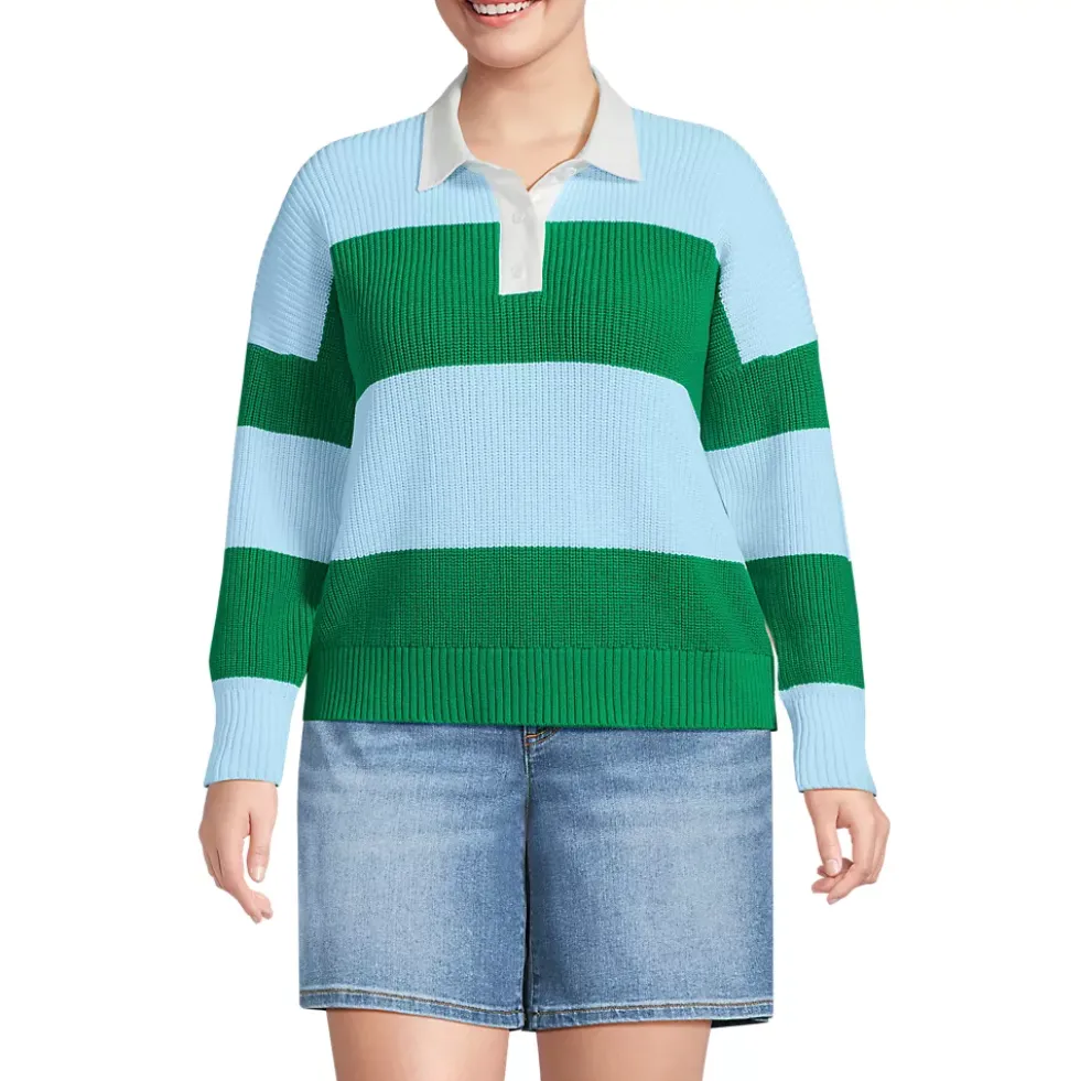 Women's Drifter Rugby with Woven Collar Sweater