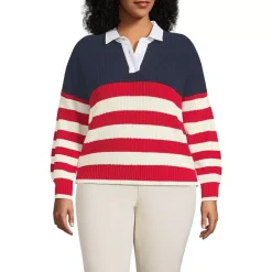 Women's Drifter Rugby with Woven Collar Sweater