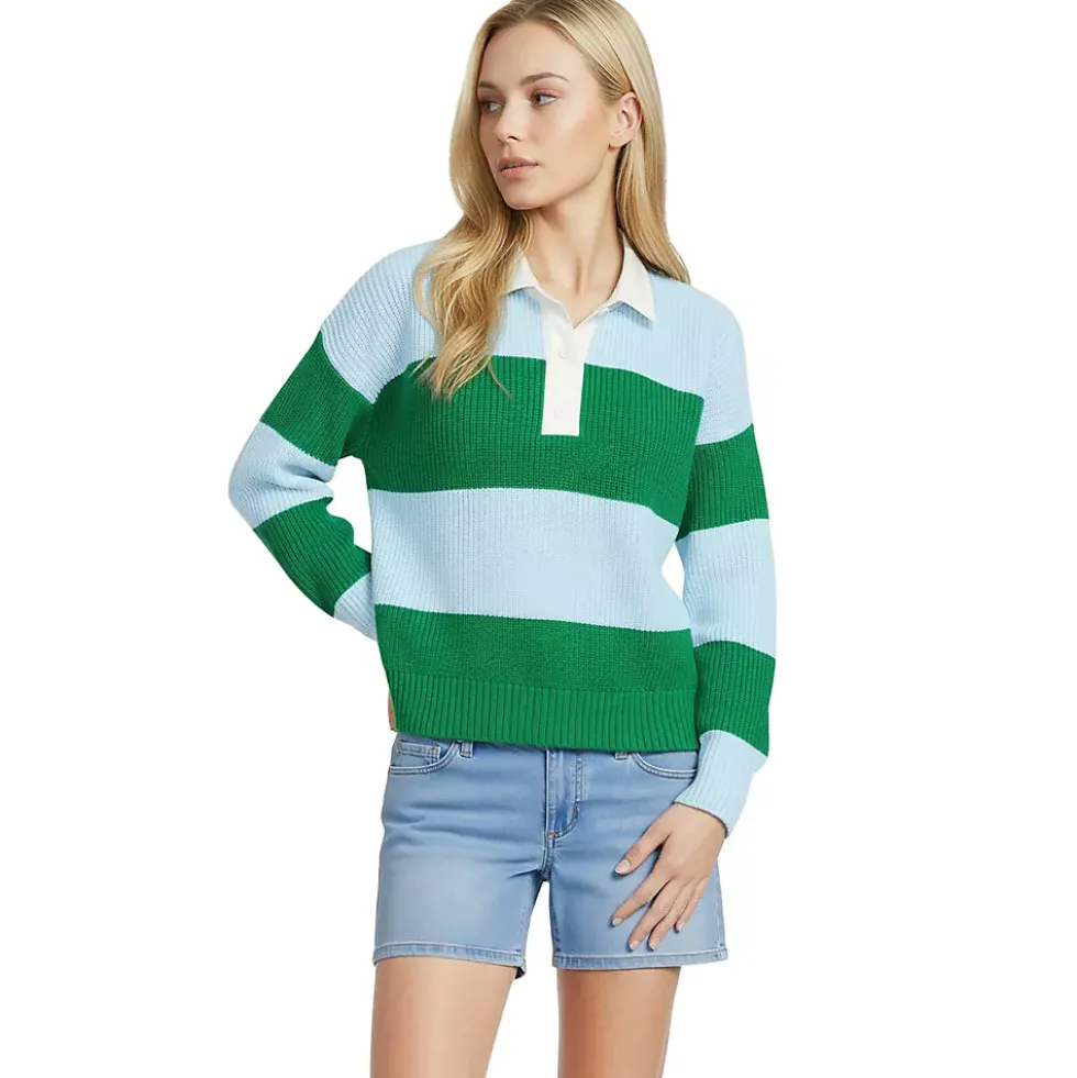 Women's Drifter Rugby with Woven Collar Sweater