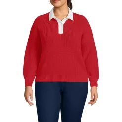 Women's Drifter Rugby with Woven Collar Sweater