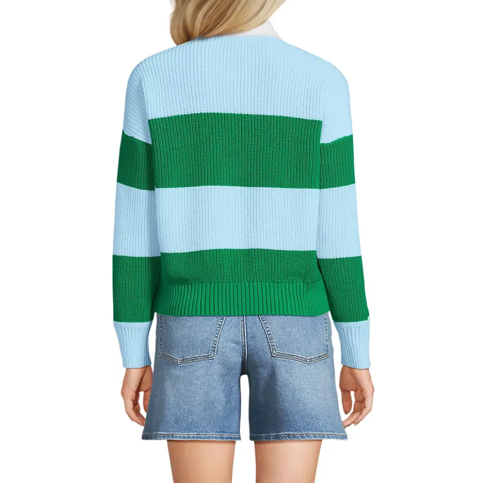Women's Drifter Rugby with Woven Collar Sweater
