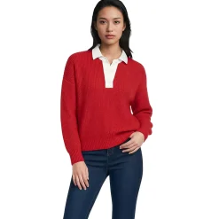 Women's Drifter Rugby with Woven Collar Sweater