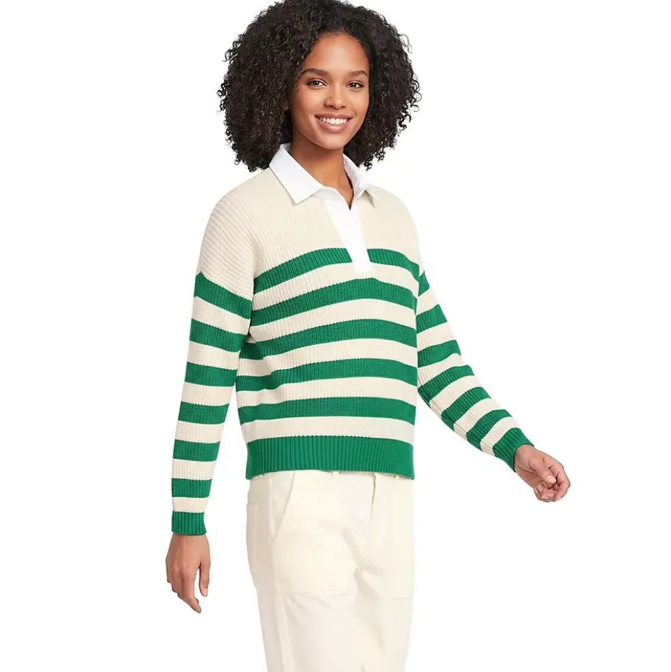 Women's Drifter Rugby with Woven Collar Sweater