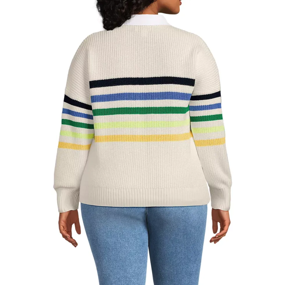 Women's Drifter Rugby with Woven Collar Sweater