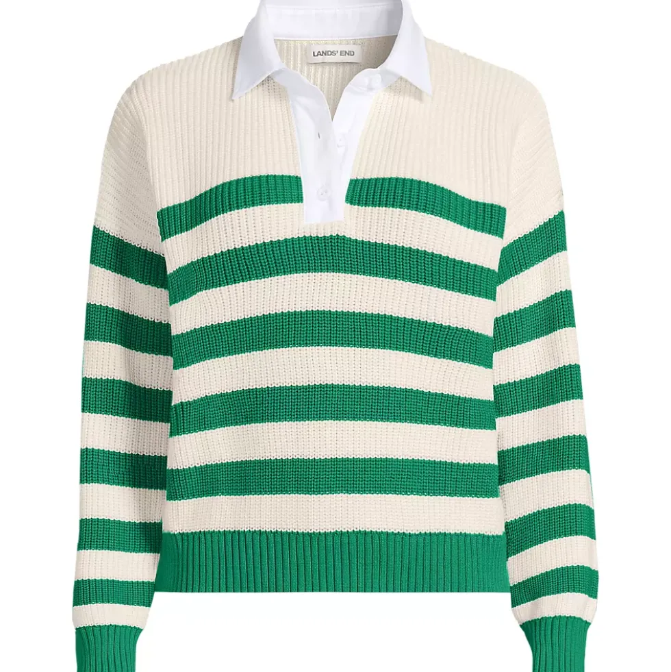 Women's Drifter Rugby with Woven Collar Sweater