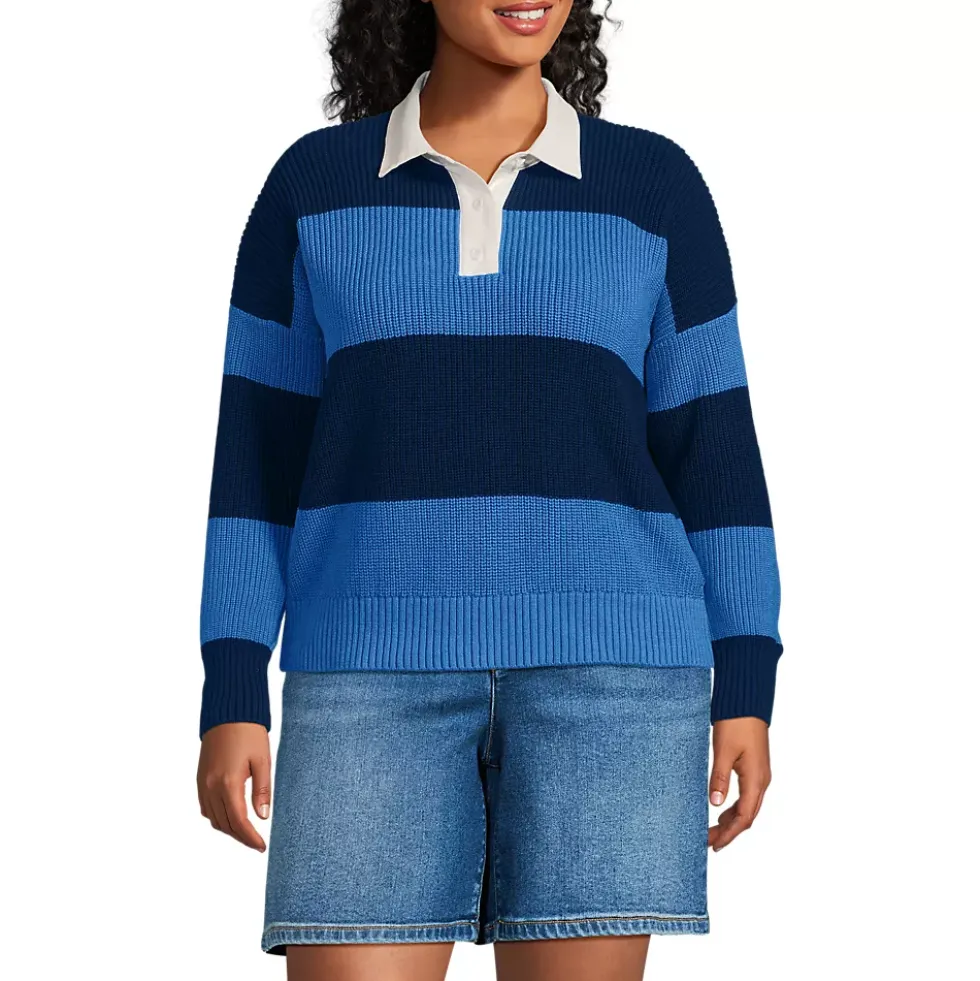 Women's Drifter Rugby with Woven Collar Sweater