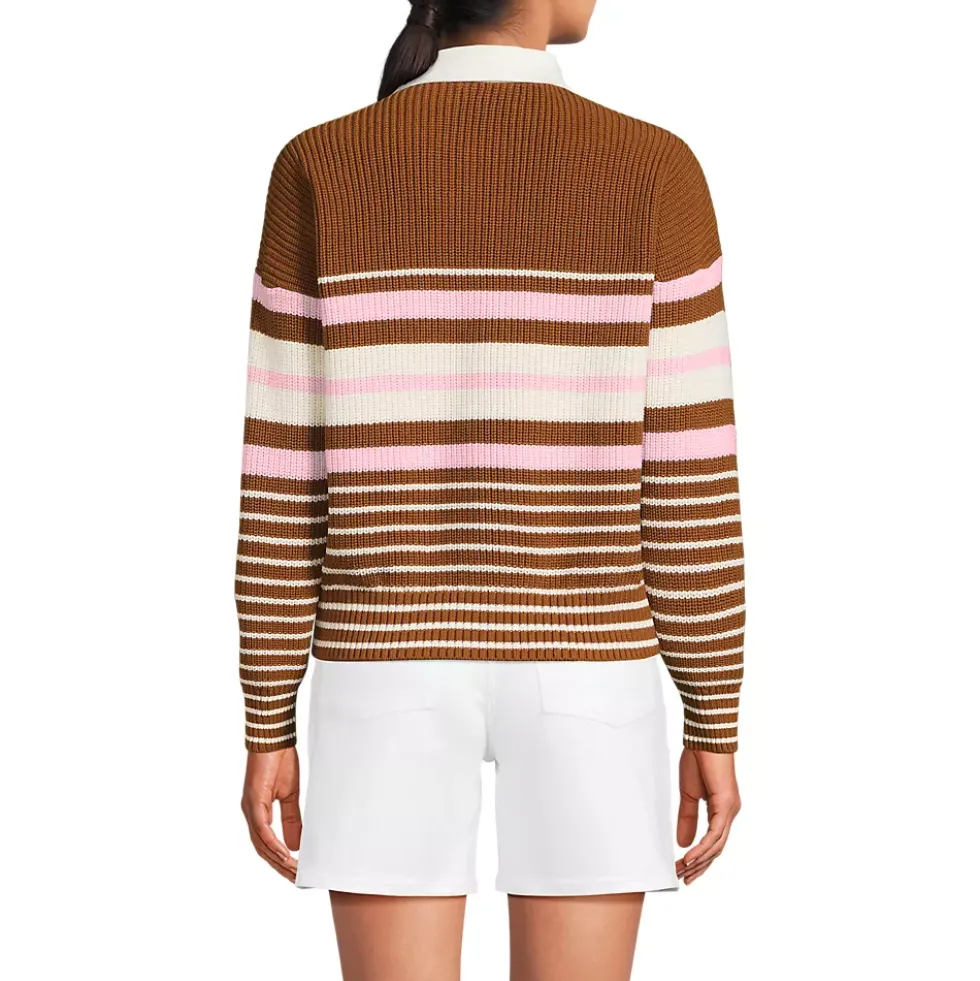 Women's Drifter Rugby with Woven Collar Sweater