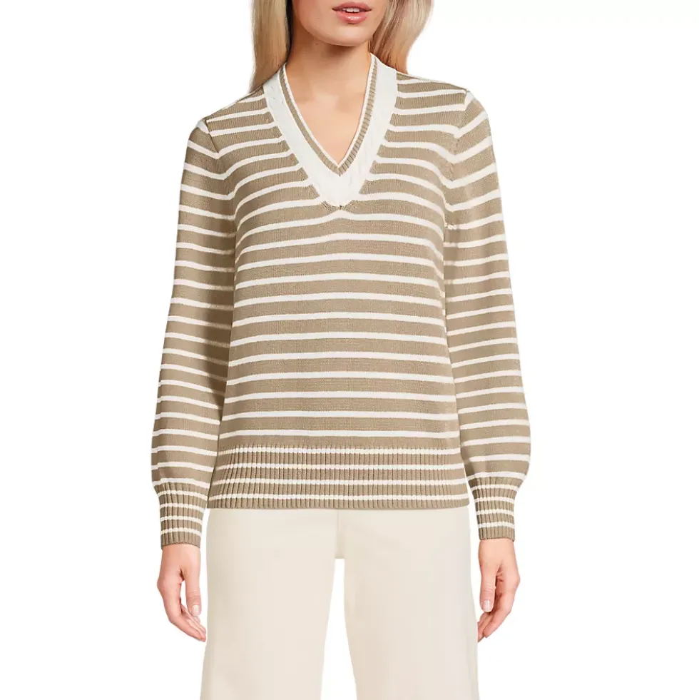 Women's Drifter Set in Sleeve Vneck Sweater