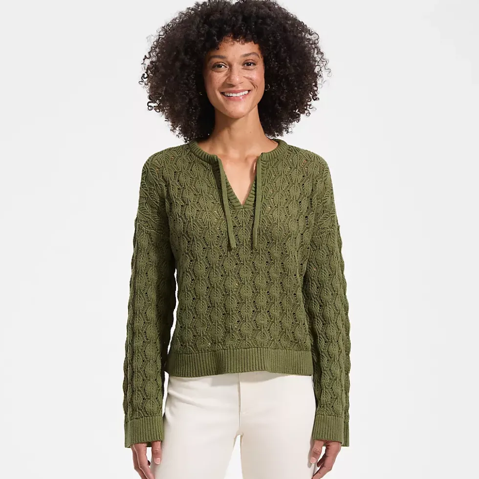 Women's Drifter Tie Notch Neck Sweater