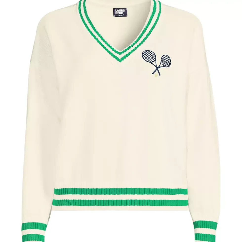 Women's Drifter Varsity Vneck Sweater with Crest