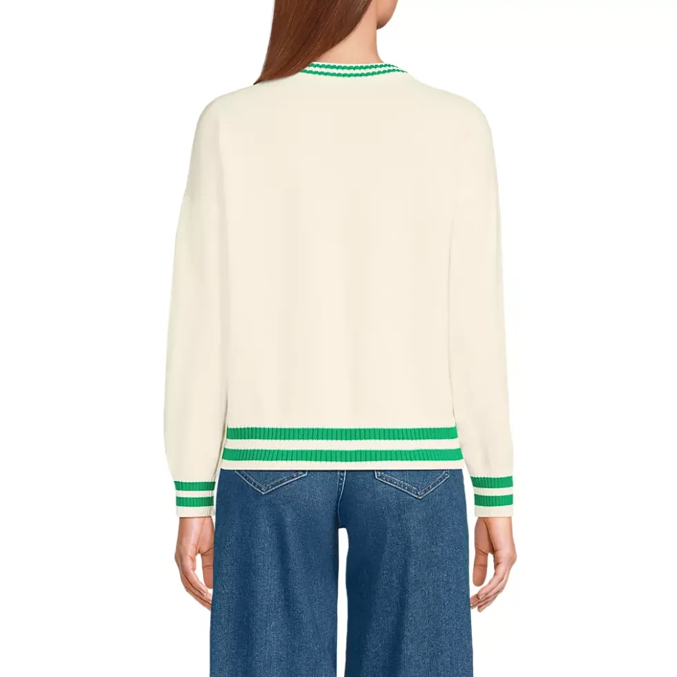 Women's Drifter Varsity Vneck Sweater with Crest