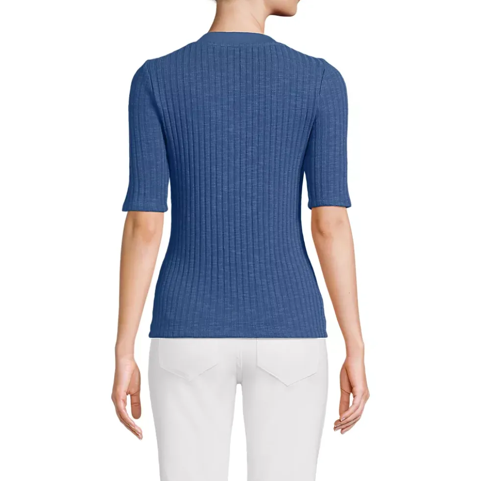Women's Elbow Sleeve Coastal Rib Henley
