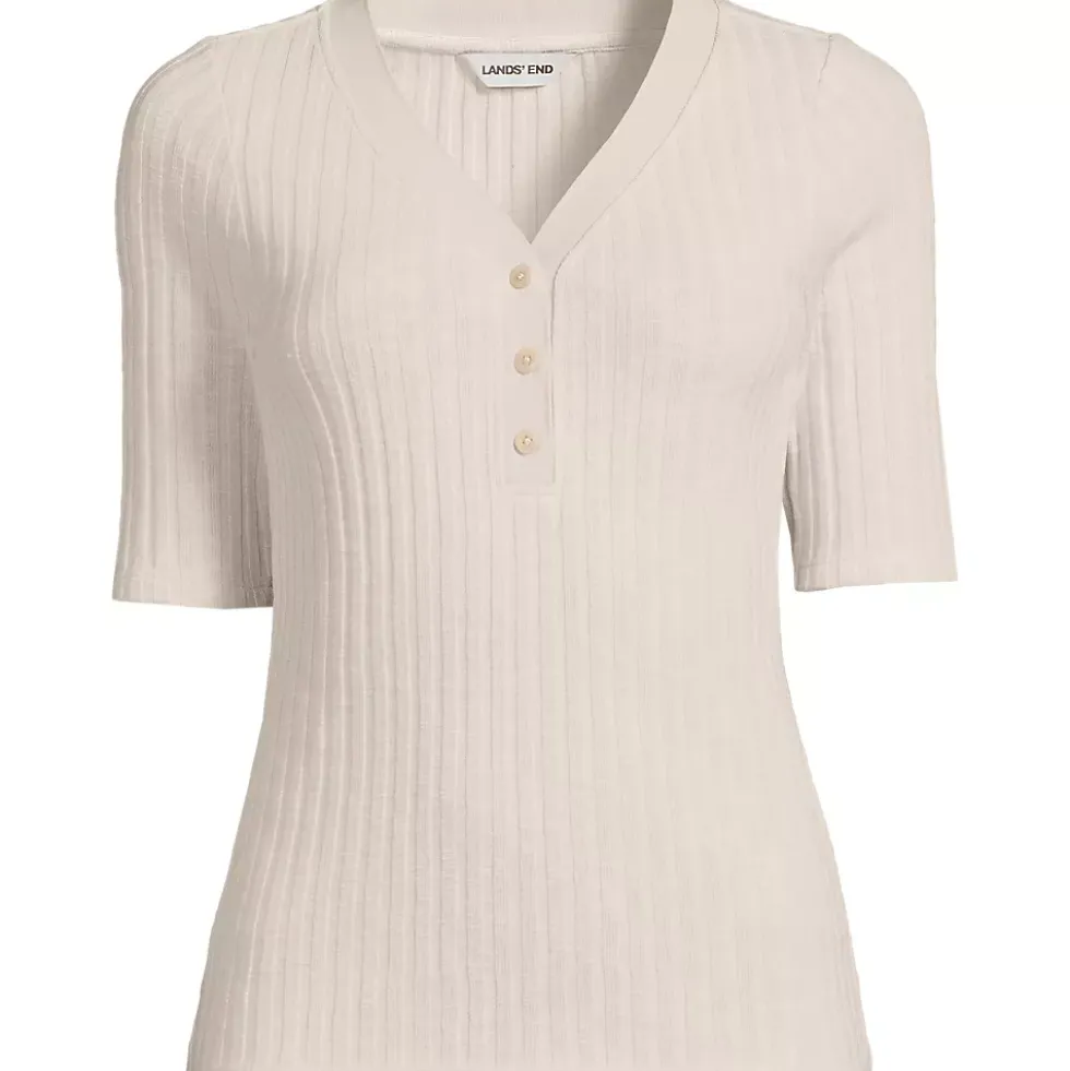 Women's Elbow Sleeve Coastal Rib Henley