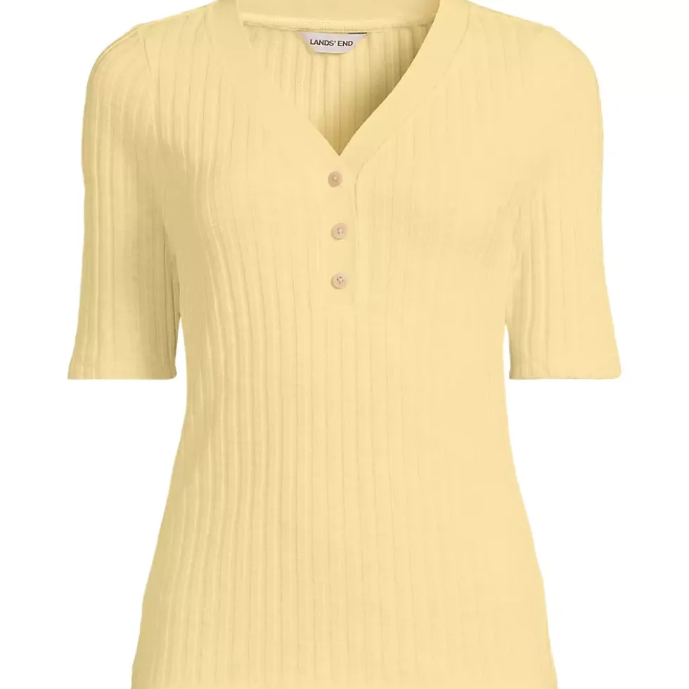 Women's Elbow Sleeve Coastal Rib Henley