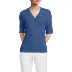 Women's Elbow Sleeve Coastal Rib Henley