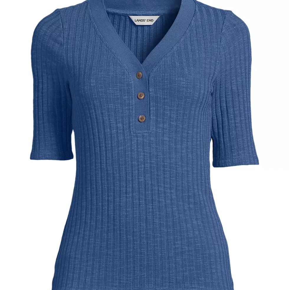 Women's Elbow Sleeve Coastal Rib Henley