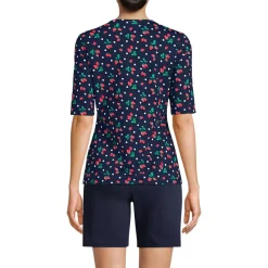 Women's Elbow Sleeve Crewneck Garden Tee- Sunshade UPF 50 Quick Dry
