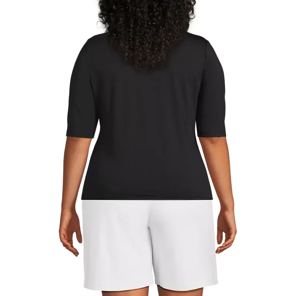 Women's Elbow Sleeve Crewneck Garden Tee- Sunshade UPF 50 Quick Dry