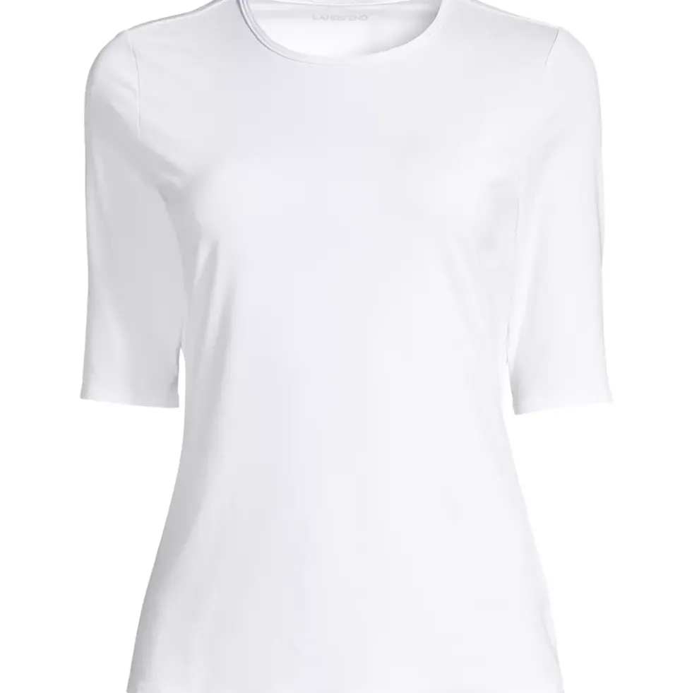 Women's Elbow Sleeve Crewneck Garden Tee- Sunshade UPF 50 Quick Dry