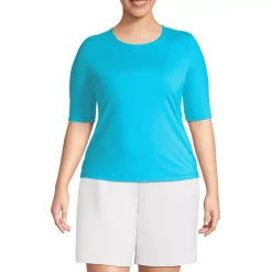 Women's Elbow Sleeve Crewneck Garden Tee- Sunshade UPF 50 Quick Dry