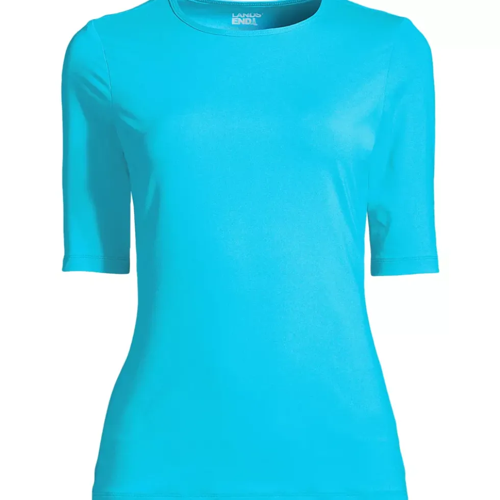 Women's Elbow Sleeve Crewneck Garden Tee- Sunshade UPF 50 Quick Dry