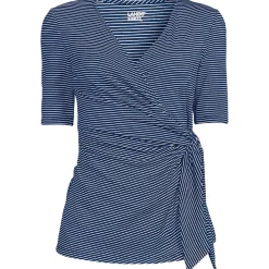 Women's Elbow Sleeve Lightweight Jersey Side Tie Blouse