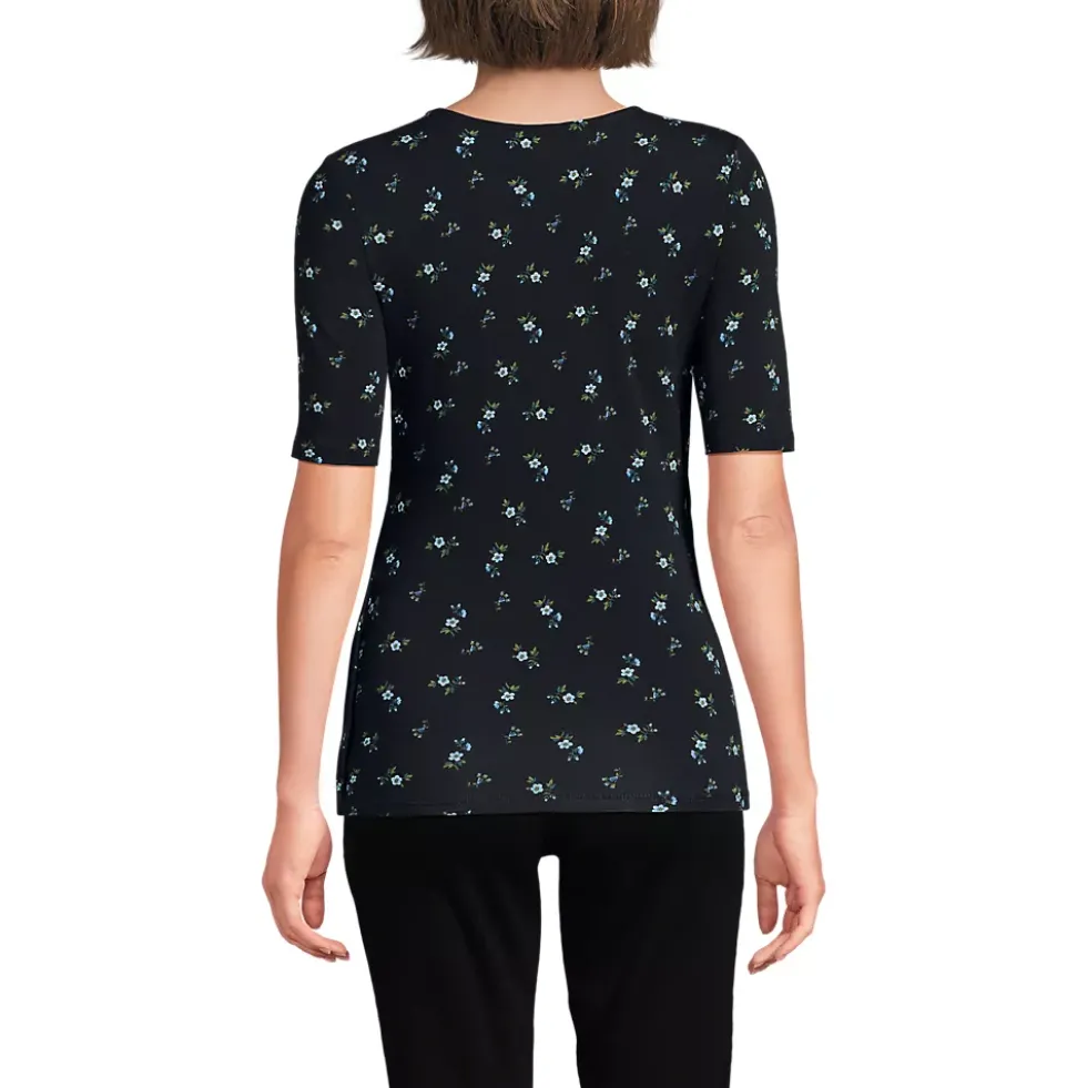 Women's Elbow Sleeve Lightweight Jersey Side Tie Blouse