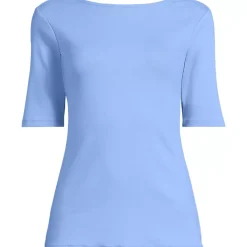Women's Elbow Sleeve Polished Essentials High Neck Low Back Top