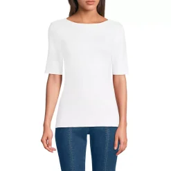 Women's Elbow Sleeve Polished Essentials High Neck Low Back Top
