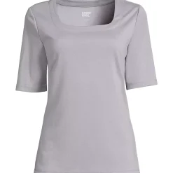 Women's Elbow Sleeve Ponte Square Neck Top