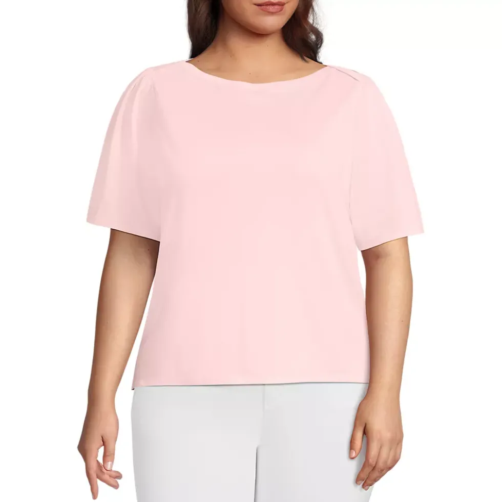 Women's Elbow Sleeve Supima Cotton Boatneck T-Shirt