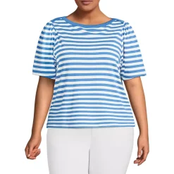 Women's Elbow Sleeve Supima Cotton Boatneck T-Shirt