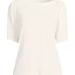 Women's Elbow Sleeve Supima Cotton Boatneck T-Shirt