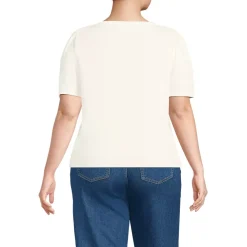 Women's Elbow Sleeve Supima Cotton Boatneck T-Shirt