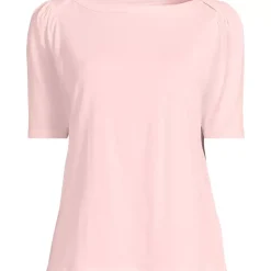 Women's Elbow Sleeve Supima Cotton Boatneck T-Shirt