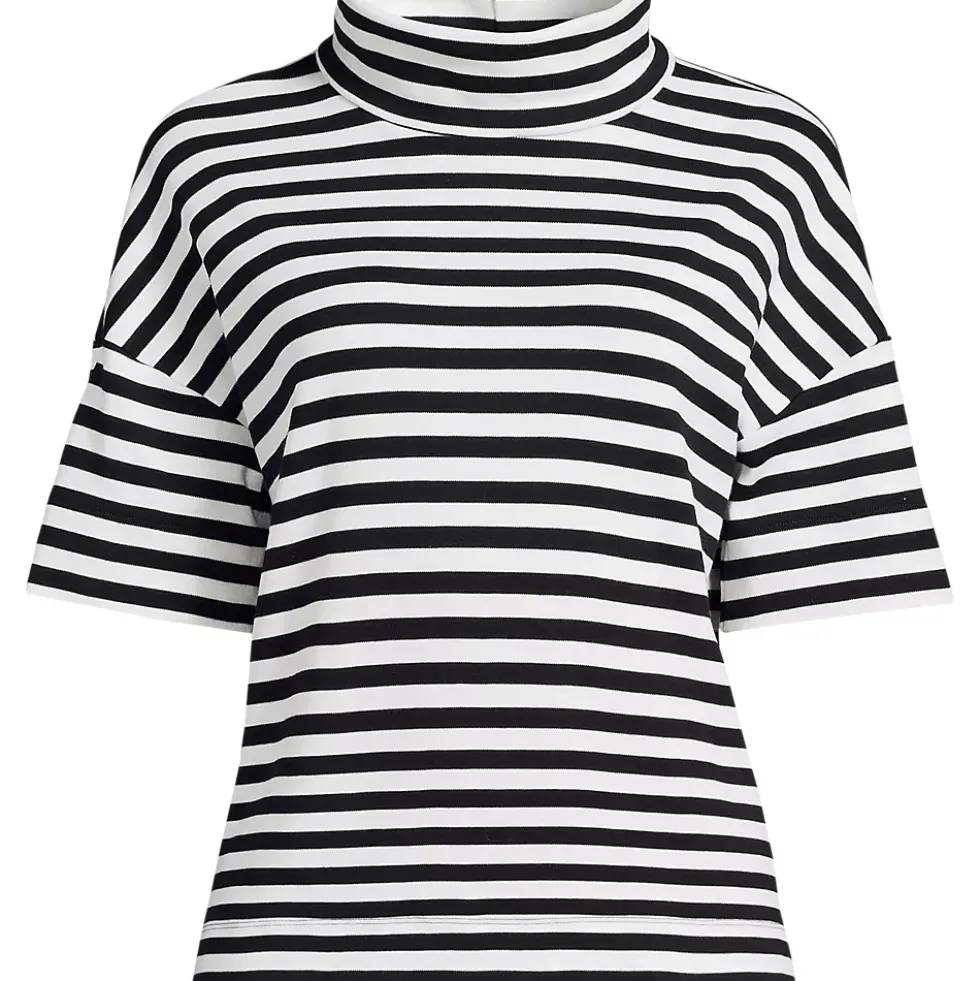 Women's Elbow Sleeve Supima Cotton Relaxed Turtleneck