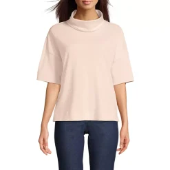 Women's Elbow Sleeve Supima Cotton Relaxed Turtleneck